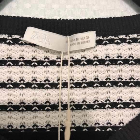 ZARA Striped Knit Crop Vest Gold Button Front Sleeveless Chic Top Size M - Picture 7 of 8